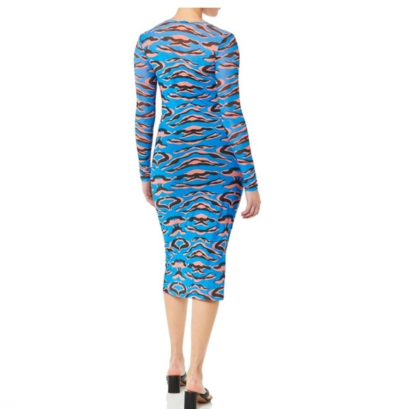 TEREA Azure Blue Animal Blue & Black Maxi Statement Dress Small New with Tags - Picture 2 of 10
